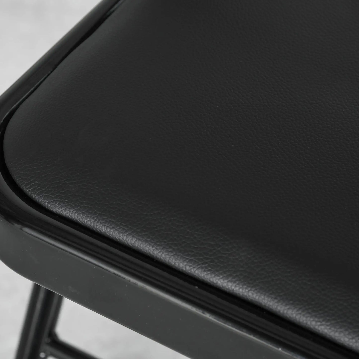 Set of 4 Metal Foldable Chairs, PU Leather Padded, Black Bar Stools at Gallery Canada