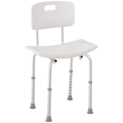 Adjustable Height Bath Chair, Non-Slip Shower Stool, White Bath Chairs Options at Gallery Canada