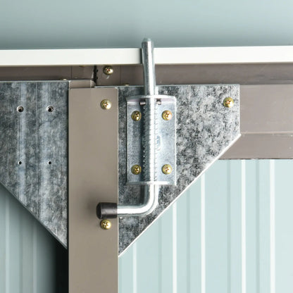 8.5' x 5.5' Metal Garden Shed, Outdoor Storage, Lockable Door, Light Grey Sheds at Gallery Canada