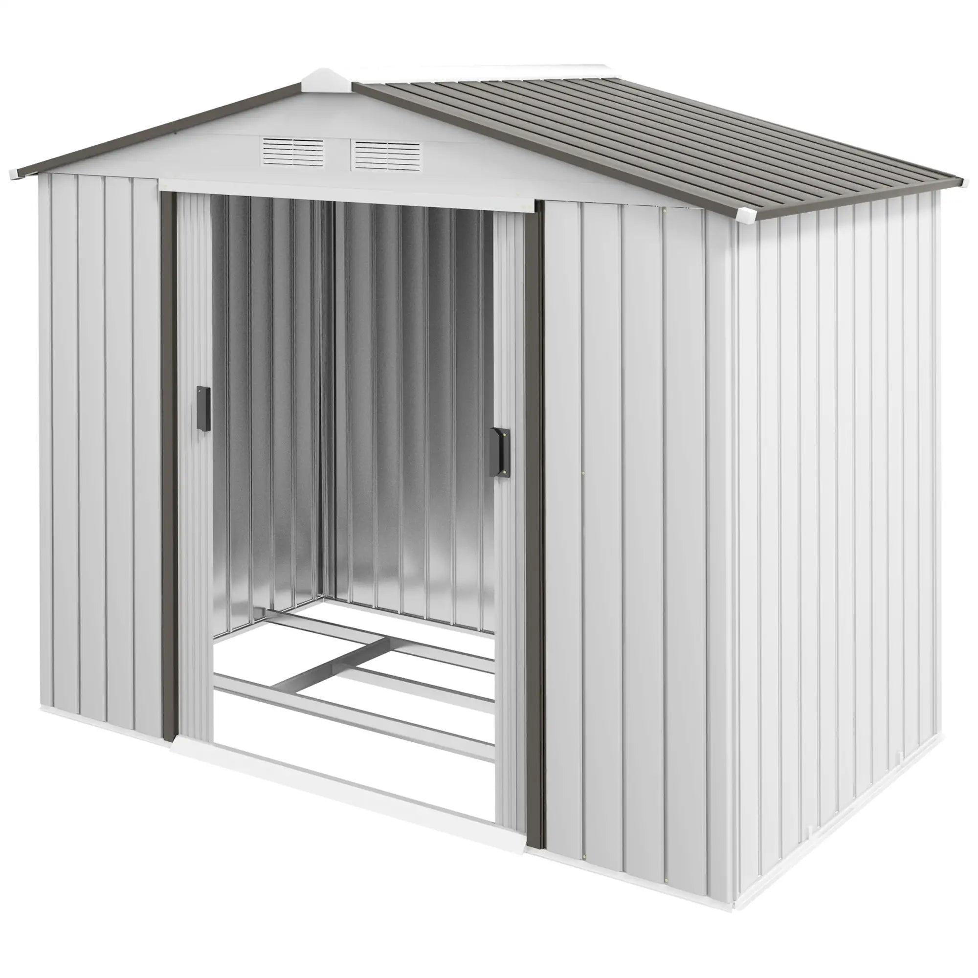 7' x 4' x 6' Garden Storage Shed, Metal Tool House, Silver Sheds at Gallery Canada