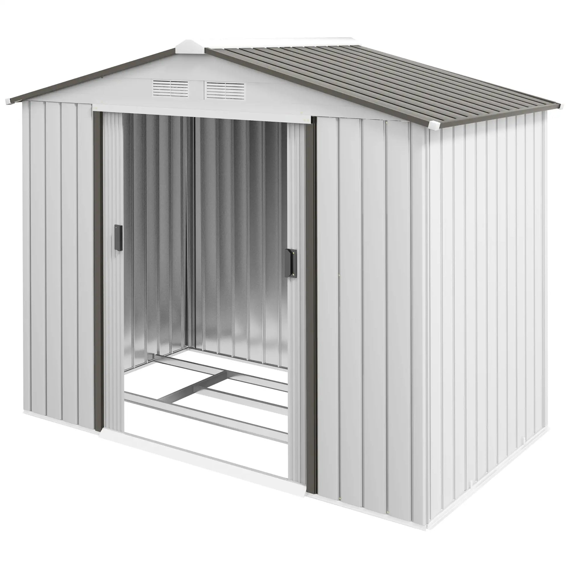 7' x 4' x 6' Garden Storage Shed, Metal Tool House, Silver Sheds at Gallery Canada