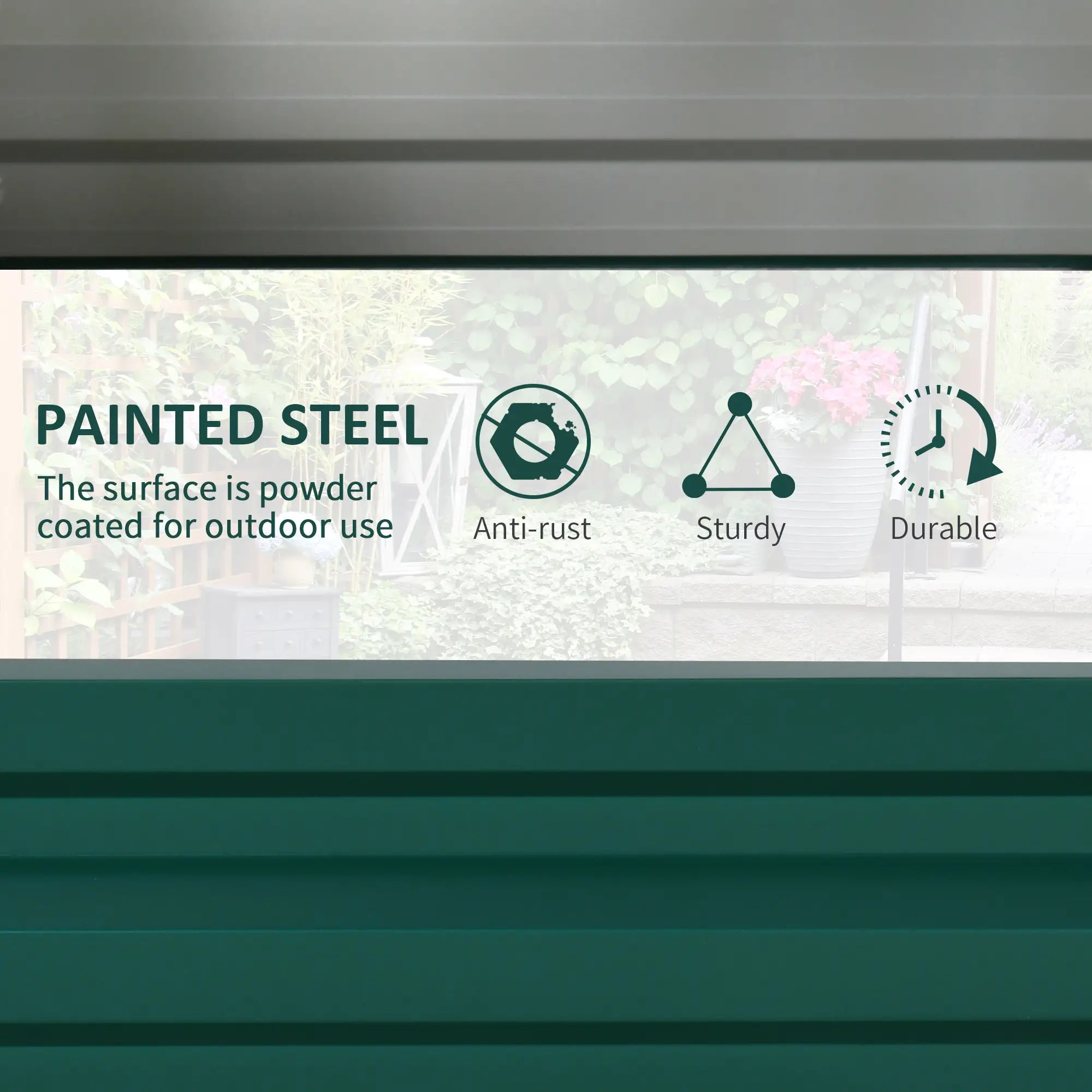 Galvanized Raised Garden Bed, Outdoor Planter Box, 4' x 2' x 1', Green Galvanized Planter Boxes at Gallery Canada