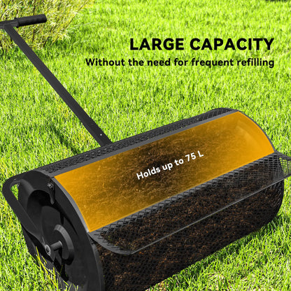 24 Inch Compost Spreader, Adjustable Handle 24.4/26.4 Inch, Black Garden Accessories at Gallery Canada
