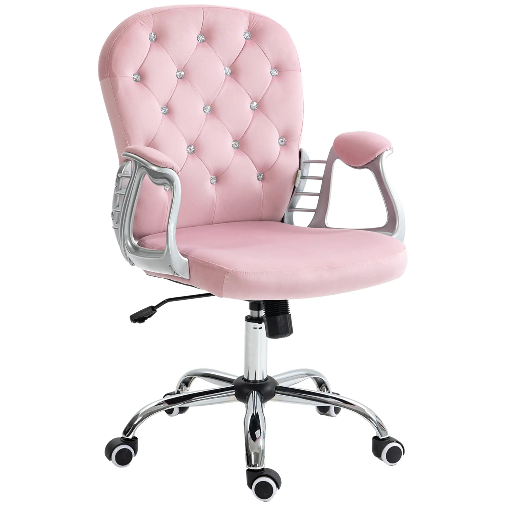 Adjustable Height Office Chair, Tufted Back Computer Desk Chair, Pink Task Chairs at Gallery Canada