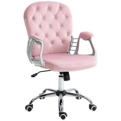 Adjustable Height Office Chair, Tufted Back Computer Desk Chair, Pink Task Chairs at Gallery Canada