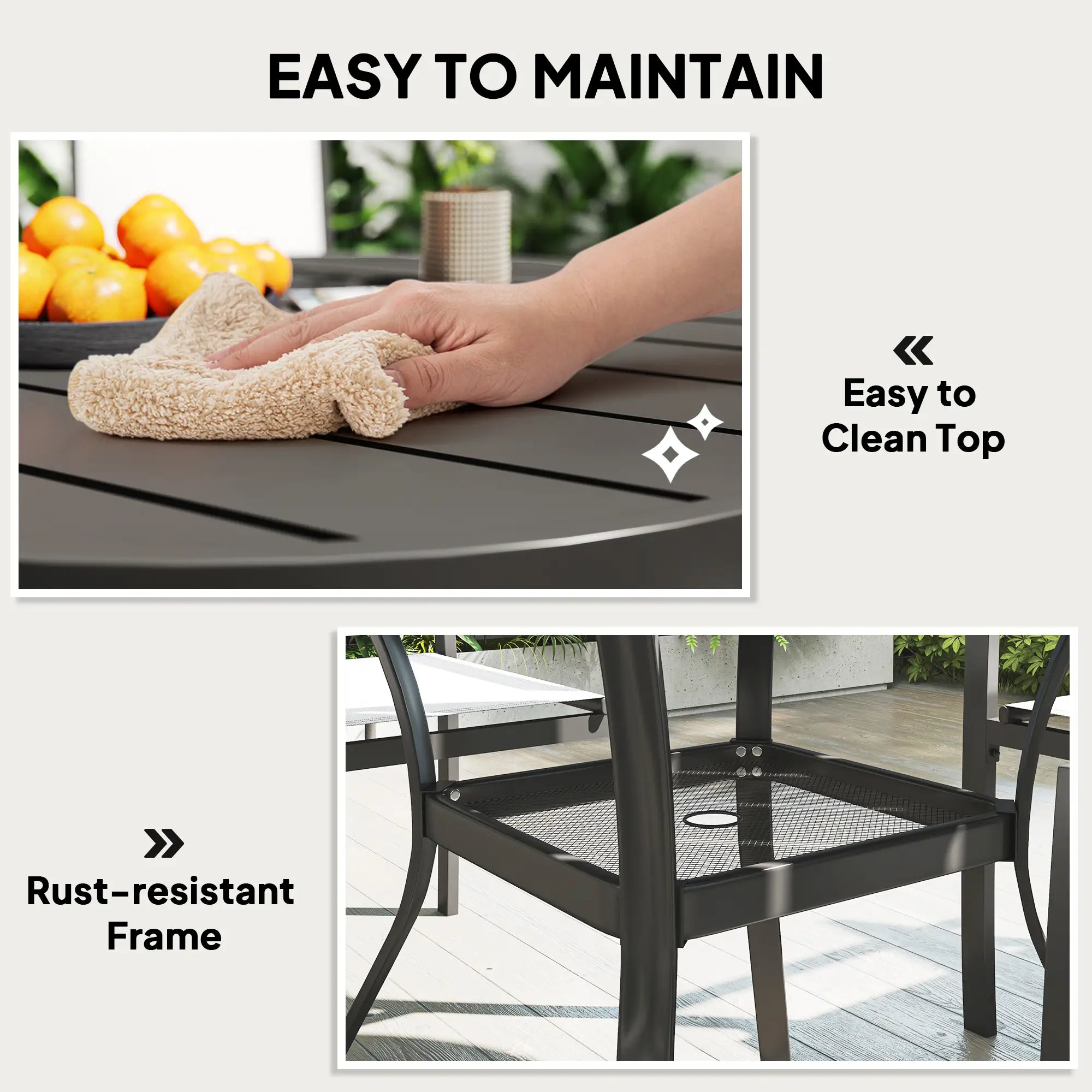 5 Piece Outdoor Dining Set, Round Table, 4 Stackable Chairs Outdoor Dining Sets at Gallery Canada