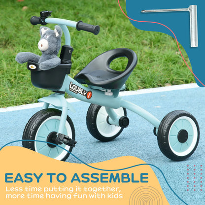 Toddler Tricycle for 2-5 Year Olds, Adjustable Seat, Basket, Bell, Blue Tricycles for Kids at Gallery Canada