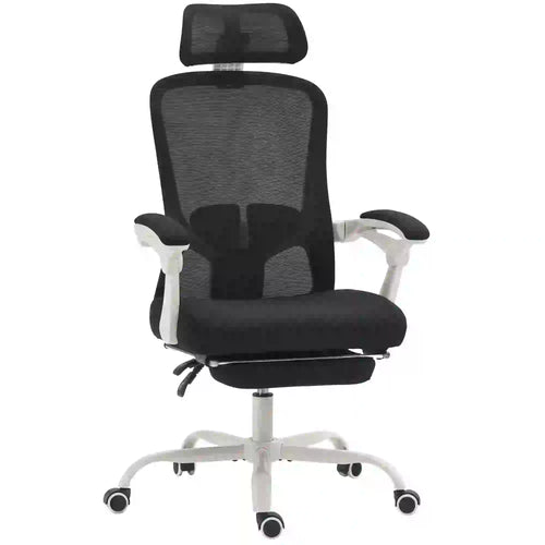 Ergonomic Office Chair, Mesh Reclining Desk Chair, Adjustable Lumbar Support, Headrest, Black