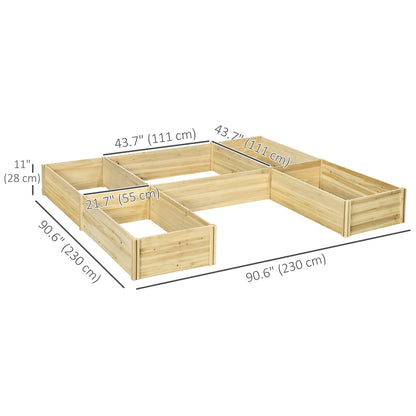 DIY 5-Box Garden Planter, Open Bottom, Natural Wood Raised Garden Beds at Gallery Canada