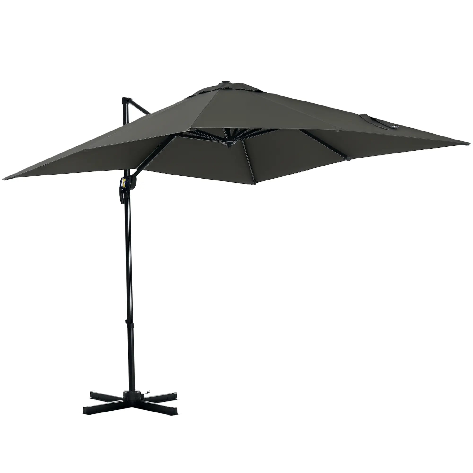 8' x 8' Square Patio Umbrella, 360° Rotation, Aluminum Cantilever, Grey Cantilever Umbrellas Grey at Gallery Canada
