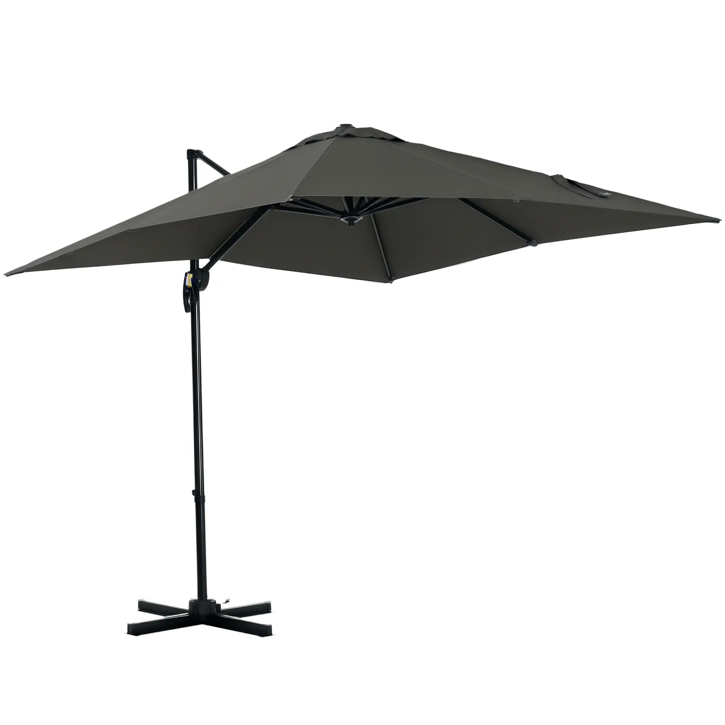 8' x 8' Square Patio Umbrella, 360° Rotation, Aluminum Cantilever, Grey Cantilever Umbrellas Grey at Gallery Canada