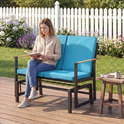 Outdoor Glider Bench For 2, With Thick Cushions, Navy Blue Outdoor Gliders at Gallery Canada