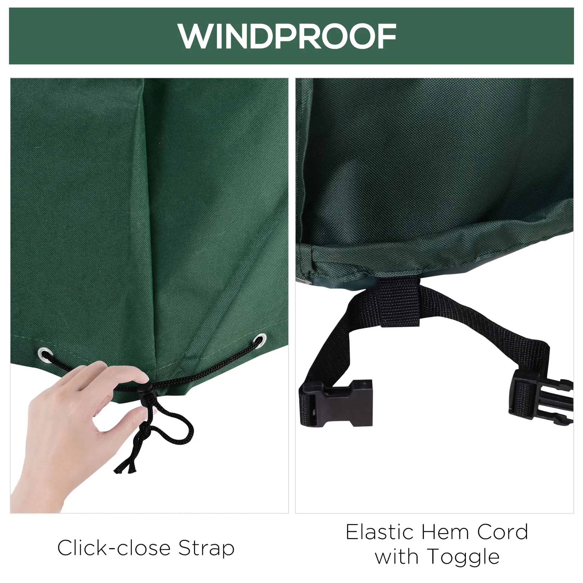 Large Patio Garden Furniture Cover, 90.6" L x 90.6" W x 27.6" H, Green Patio Furniture Covers at Gallery Canada