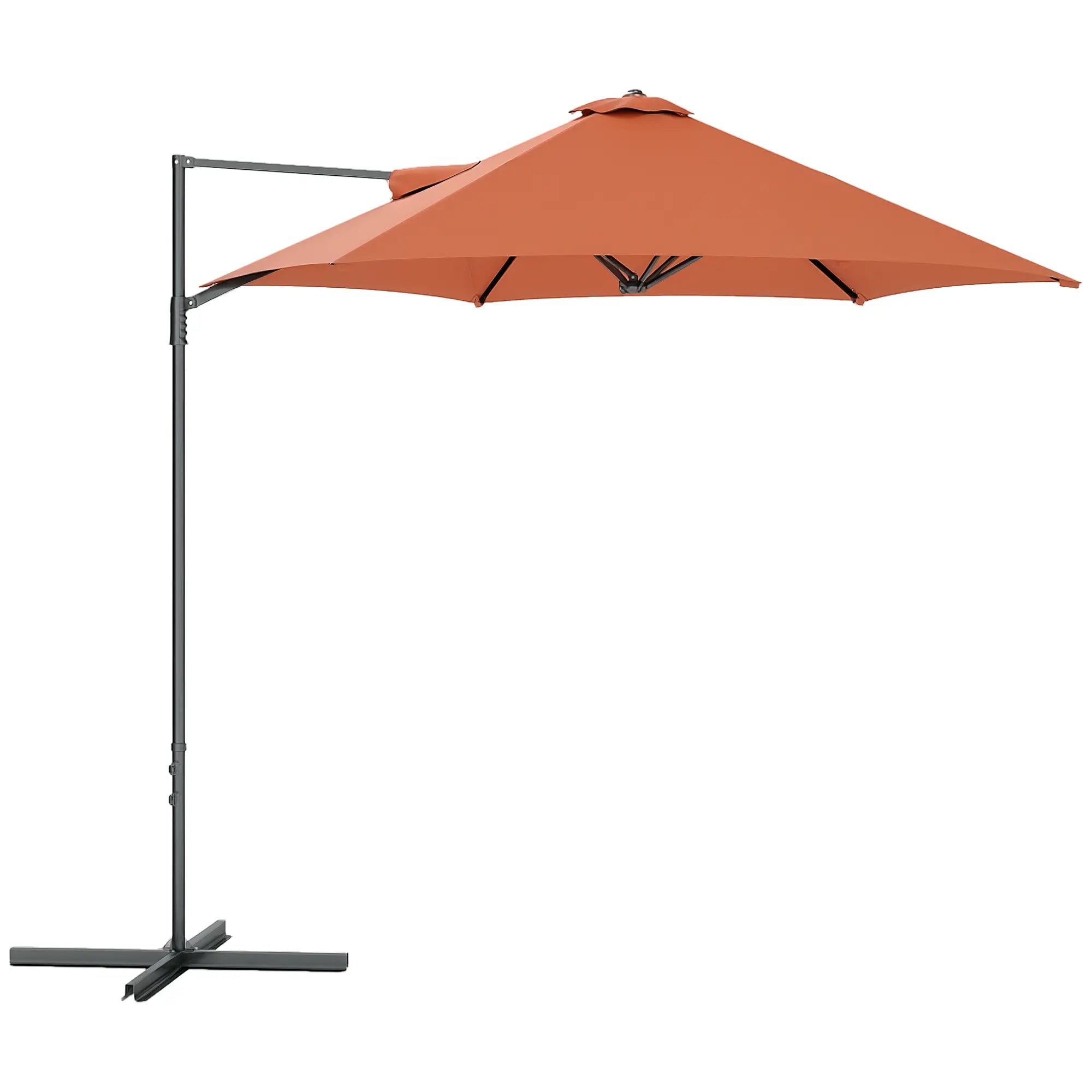 8.5FT Offset Patio Umbrella, 360° Rotation, Orange Offset Cantilever Umbrellas at Gallery Canada