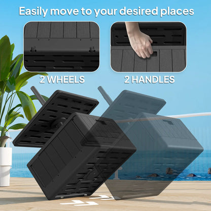 Heavy Duty Umbrella Base with Wheels, Table Tray, 176lbs, Black Umbrella Bases at Gallery Canada