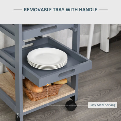 Kitchen Island Rolling Cart with Drawer, Grey Kitchen Islands & Kitchen Carts at Gallery Canada