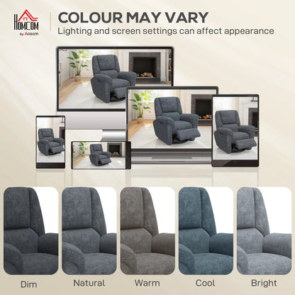 Power Recliner Chair, Fabric Upholstery, USB Ports, Swivel Rocking, Dark Grey Single Sofas at Gallery Canada