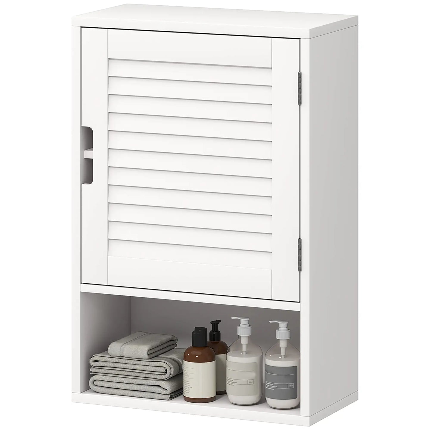 Wall Mounted Bathroom Cabinet, Adjustable Shelves, 40 x 20 x 60 cm, White Wall Mounted Cabinets White at Gallery Canada