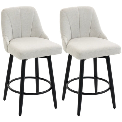 Swivel Bar Stools Set of 2, Cream White