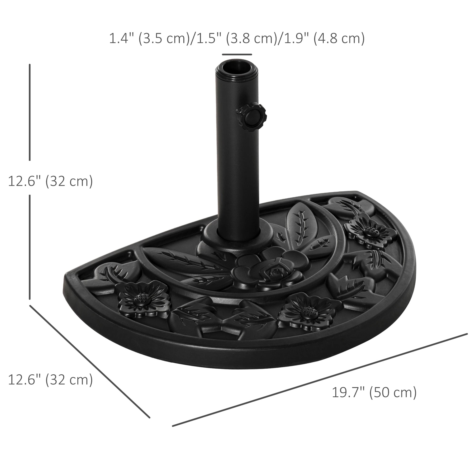 20 lb Heavy Duty Umbrella Base, Outdoor Concrete Stand, Black Umbrella Bases at Gallery Canada