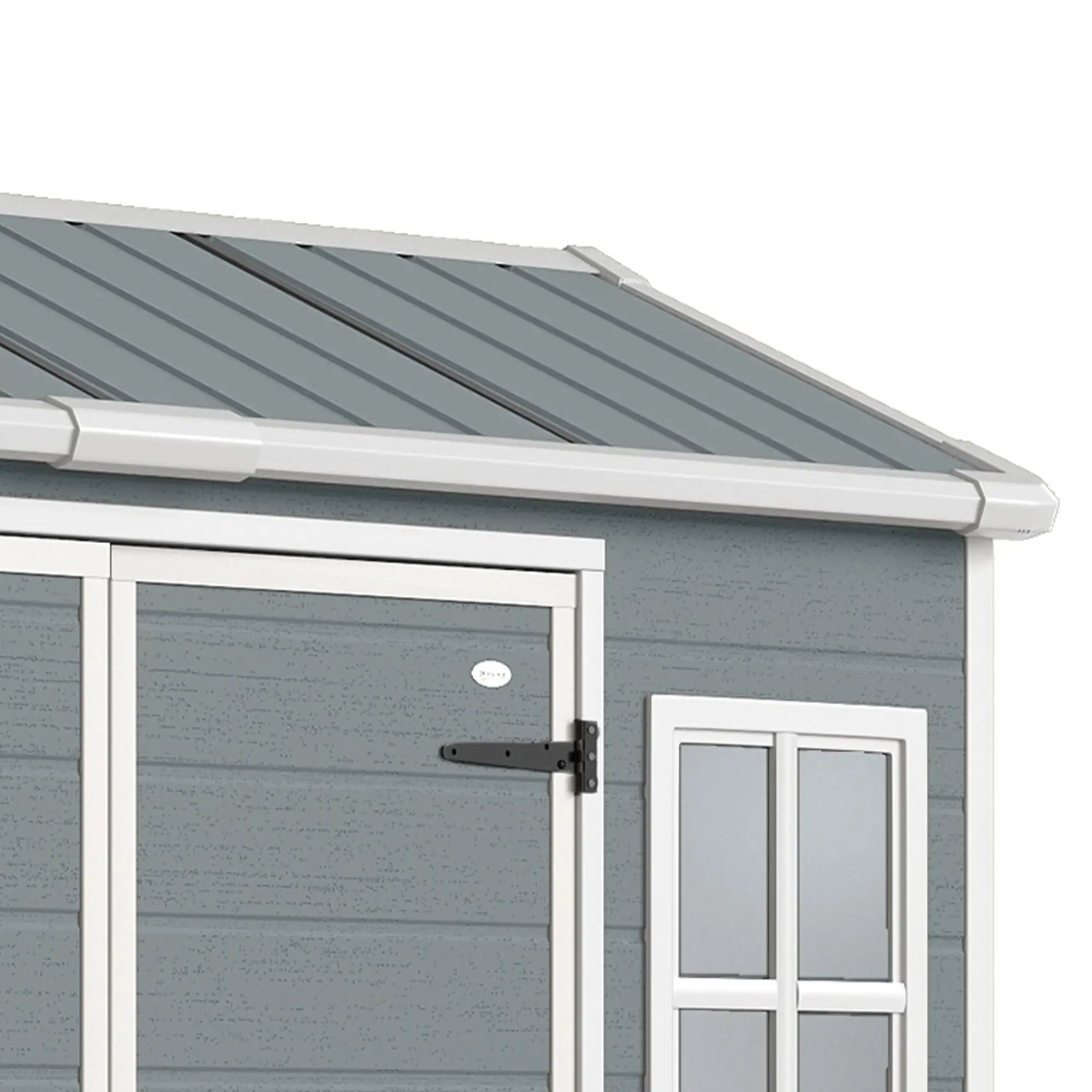 8 x 4 ft Plastic Garden Shed, Grey Wood-Effect Storage Shed, Grey Sheds at Gallery Canada