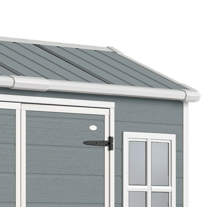 8 x 4 ft Plastic Garden Shed, Grey Wood-Effect Storage Shed, Grey Sheds at Gallery Canada
