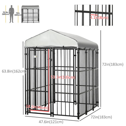 Galvanized Steel Outdoor Dog Kennel, Heavy Duty, Black Houses, Kennels & Pens at Gallery Canada