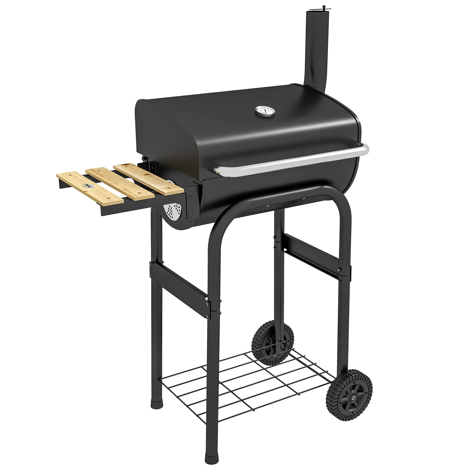 Charcoal BBQ Grill With Thermometer, Shelves, Wheels, Black Charcoal BBQ Grils at Gallery Canada