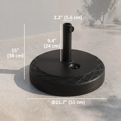 "22" Round Parasol Base, Water Filled, for 1.5"/1.9" Poles, Black Umbrella Bases at Gallery Canada