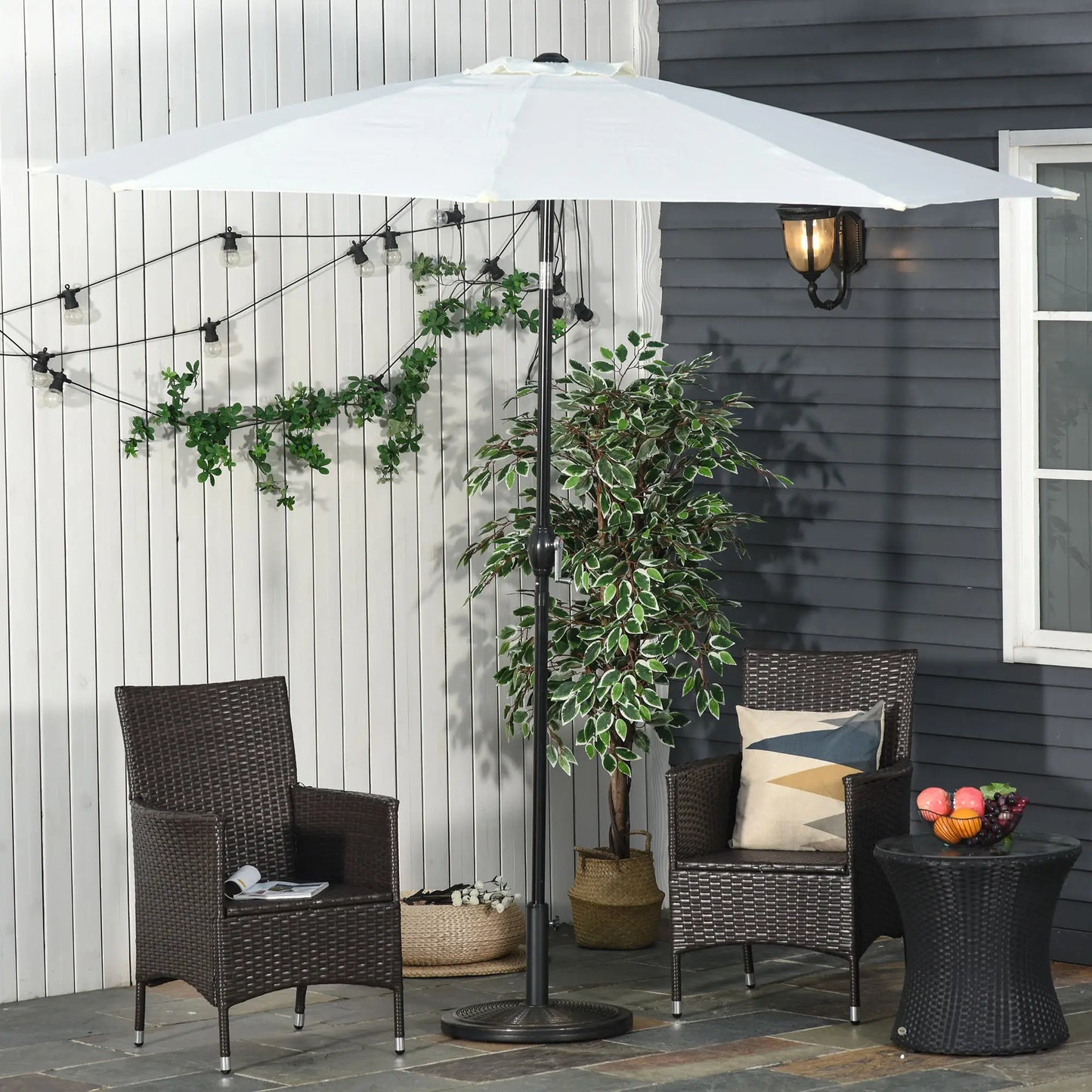 29LBS Offset Patio Umbrella Stand, Fits Φ1.4", Φ1.5", Φ1.9", Black Umbrella Bases at Gallery Canada