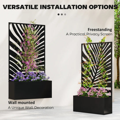 Metal Garden Bed with Trellis for Climbing Plants, Freestanding Galvanized Planter Boxes at Gallery Canada