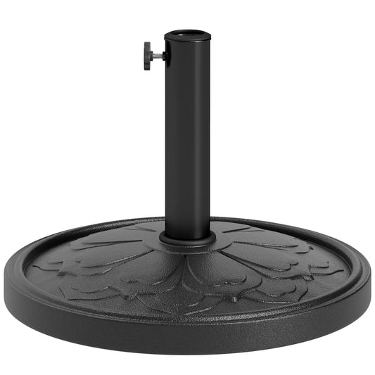 26 lbs Resin Round Patio Umbrella Base, Outdoor Stand For Lawn, Poolside Umbrella Bases Black at Gallery Canada