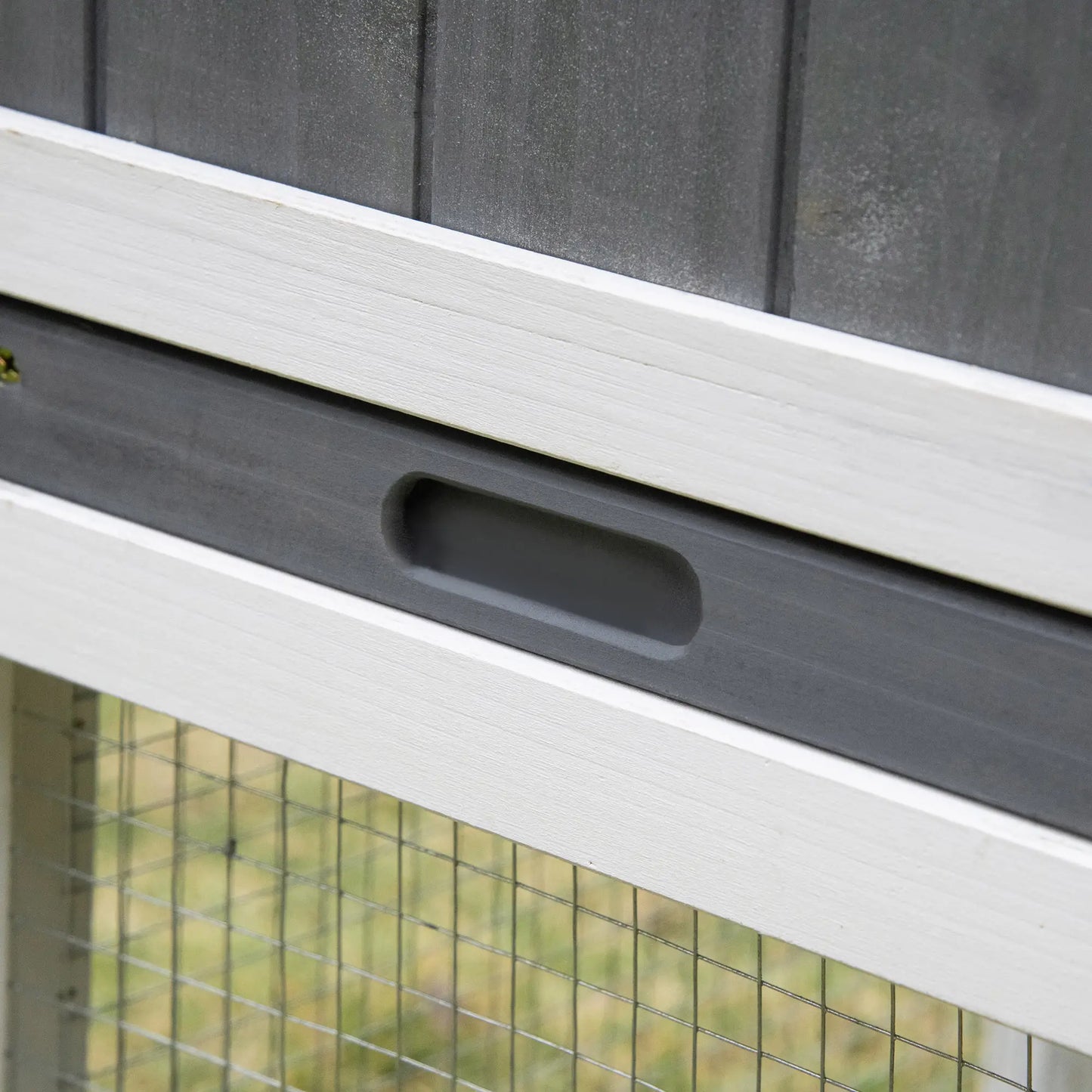 69"L Wooden Rabbit Hutch, Bunny House Enclosure, White Rabbit Hutch at Gallery Canada
