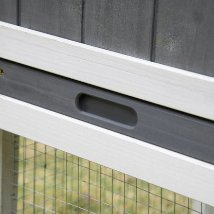 69"L Wooden Rabbit Hutch, Bunny House Enclosure, White Rabbit Hutch at Gallery Canada
