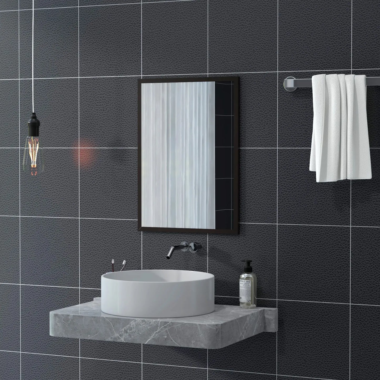 20" x 28" Bathroom Mirror, Rectangular Wall Mirror, Black Wall Mirrors at Gallery Canada