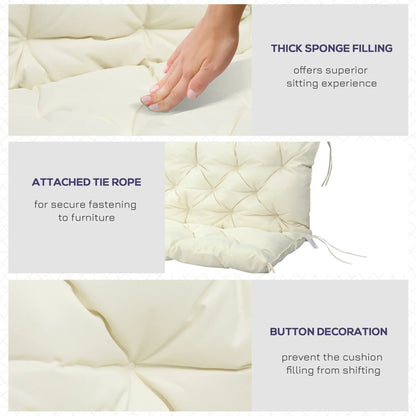 2 Seater Garden Bench Cushion, Outdoor Non-Slip Pad, 52" x 43" x 4", Beige Patio Chair Cushions at Gallery Canada