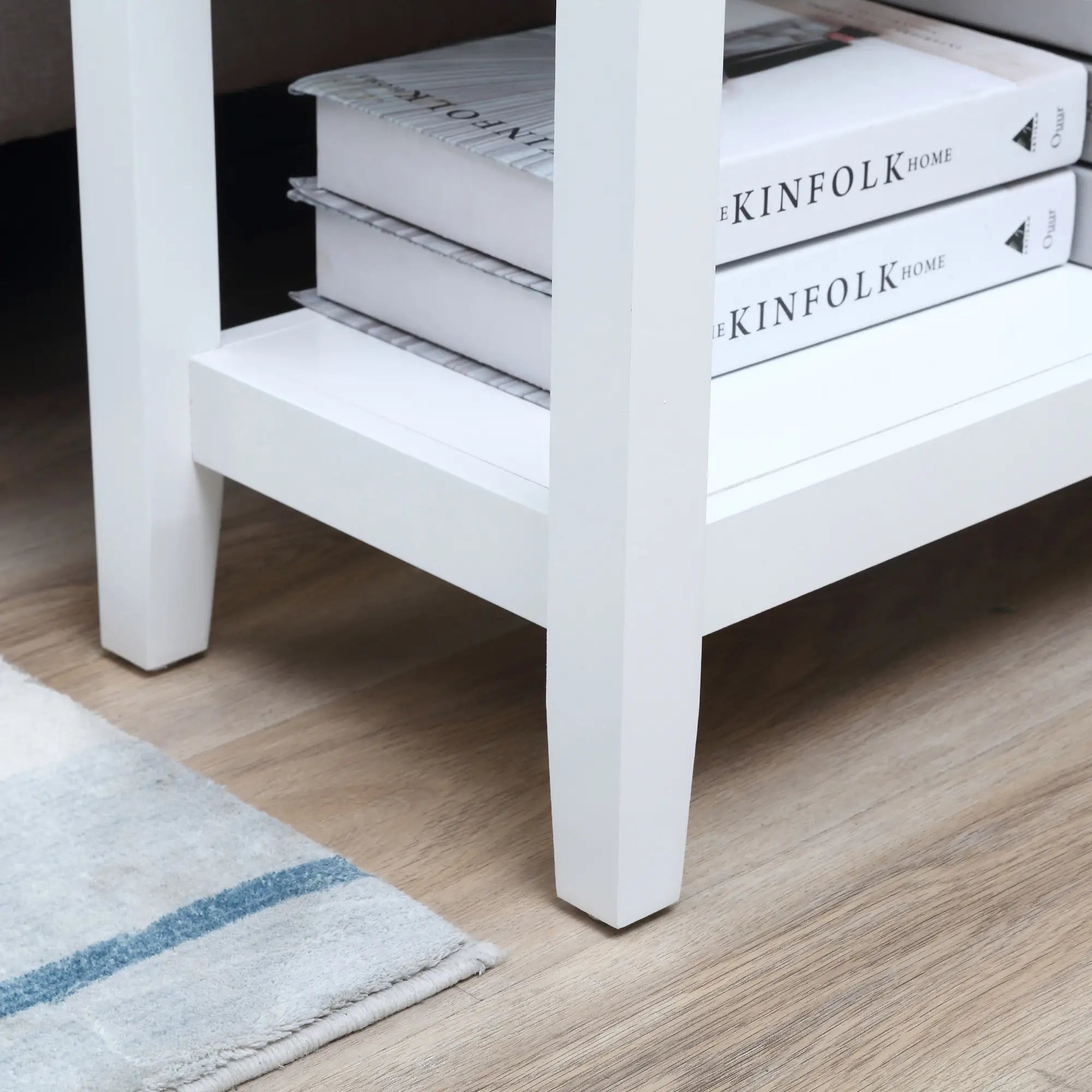 Flip Top End Table, Side Table with Storage, Narrow Nightstand, White Side Tables at Gallery Canada