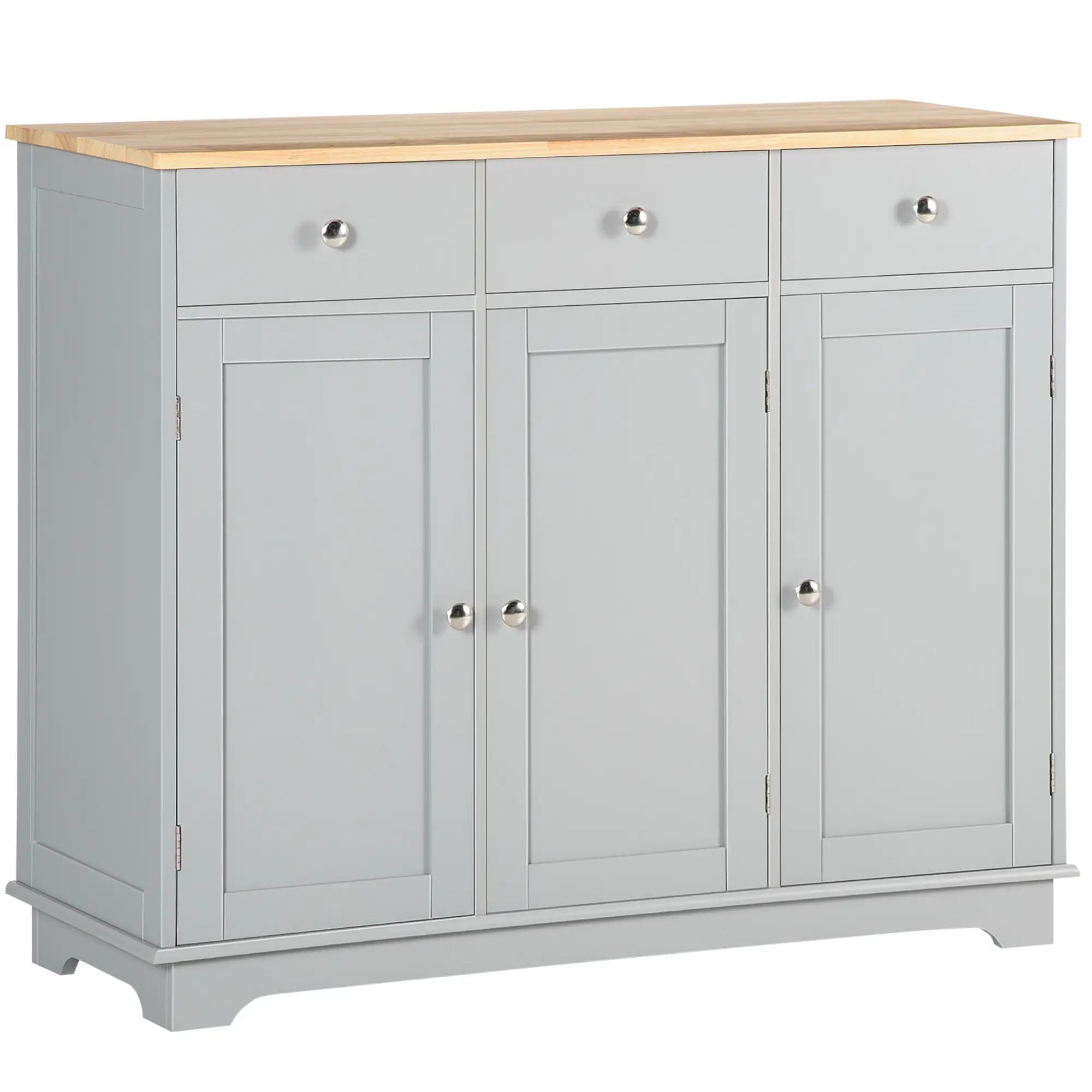 Modern Sideboard, Buffet Cabinet with Storage, Drawers, Adjustable Shelves, Grey Bar Cabinets Grey at Gallery Canada