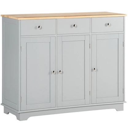 Modern Sideboard, Buffet Cabinet with Storage, Drawers, Adjustable Shelves, Grey Bar Cabinets Grey at Gallery Canada