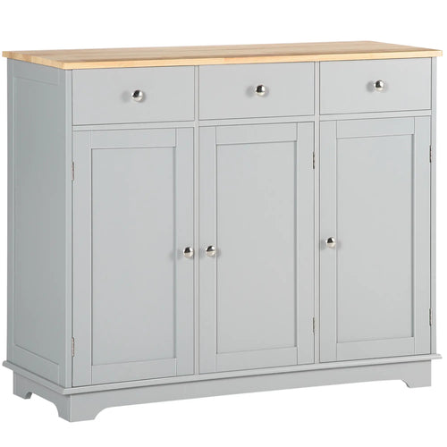Modern Sideboard, Buffet Cabinet with Storage, Drawers, Adjustable Shelves, Grey