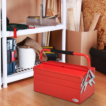 18 Inches Metal Tool Box, 5-Tray Cantilever Steel Chest, Red Tool Organizers at Gallery Canada