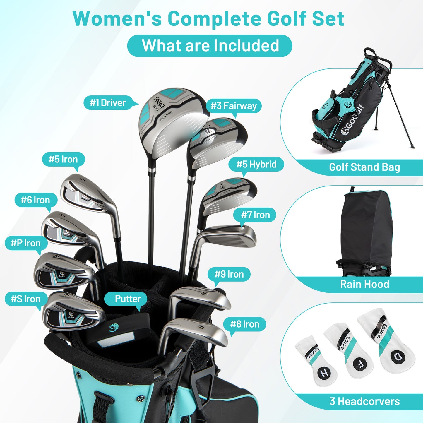 Women's Complete Golf Clubs and Bag Set Golf Stand Bag, Green Golf at Gallery Canada