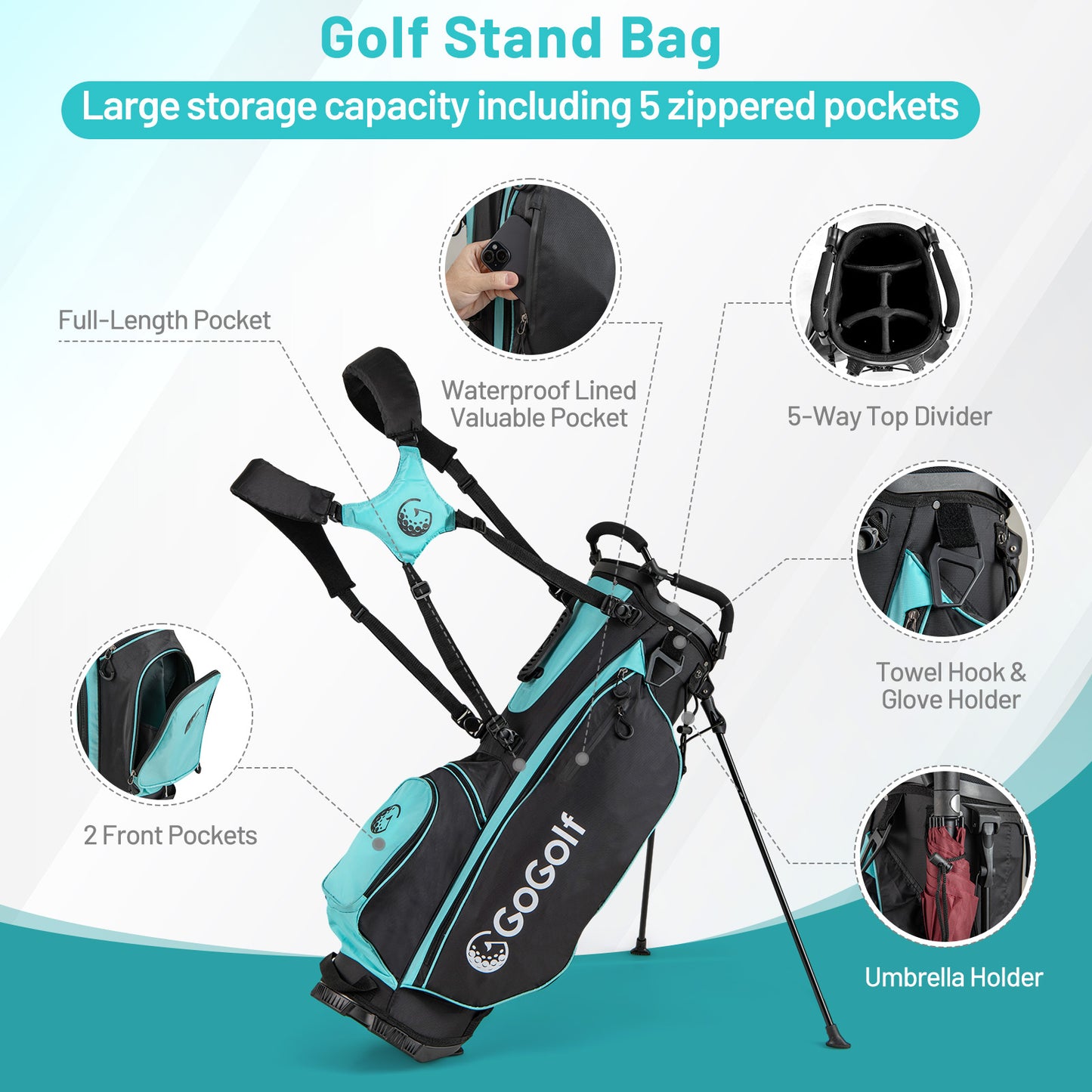 Women's Complete Golf Clubs and Bag Set Golf Stand Bag, Green Golf at Gallery Canada