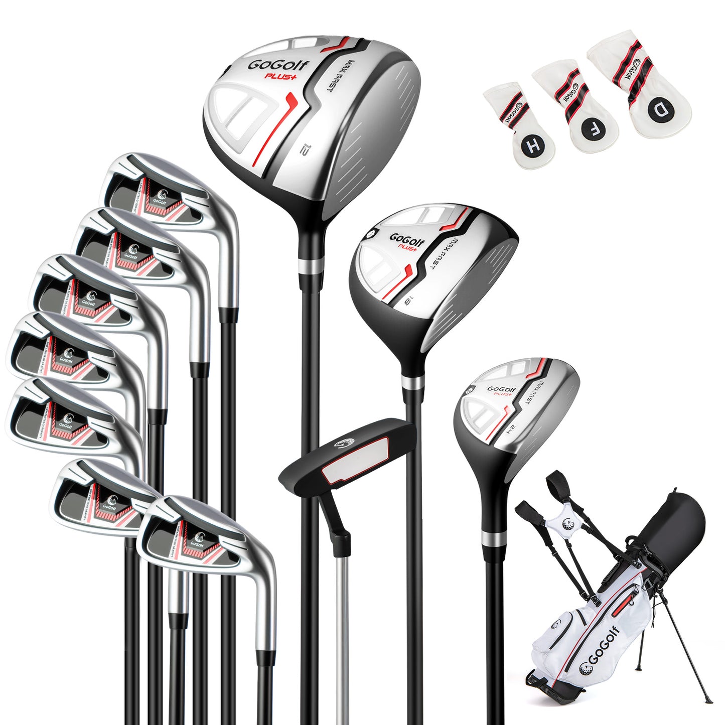 Women's Complete Golf Clubs and Bag Set with Headcovers and Putter, Red Golf at Gallery Canada