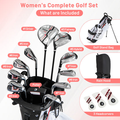 Women's Complete Golf Clubs and Bag Set with Headcovers and Putter, Red Golf at Gallery Canada