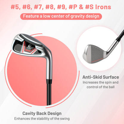 Women's Complete Golf Clubs and Bag Set with Headcovers and Putter, Red Golf at Gallery Canada