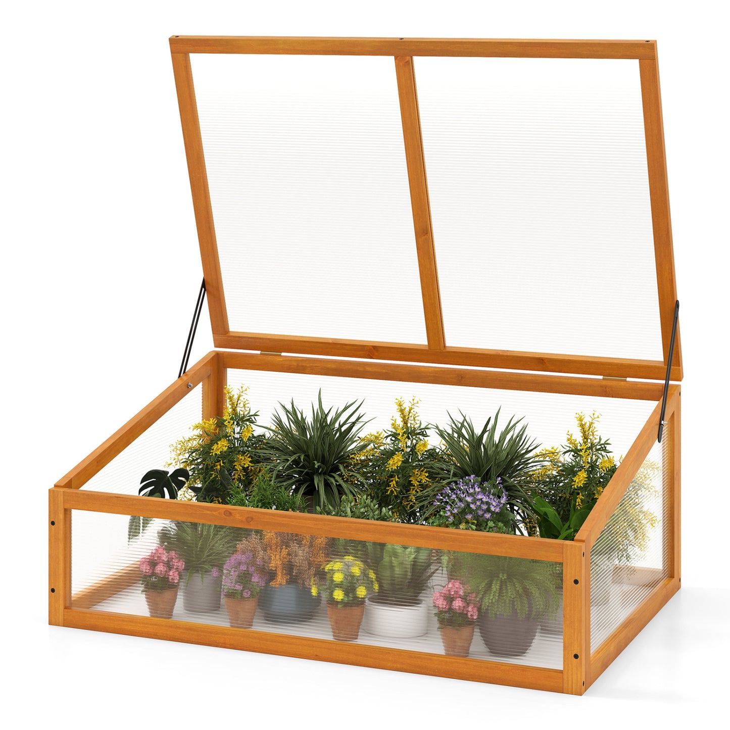Wood Cold Frame Greenhouse Raised Planter Bed, Orange Greenhouses Orange at Gallery Canada