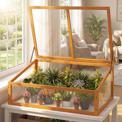 Wood Cold Frame Greenhouse Raised Planter Bed, Orange Greenhouses at Gallery Canada