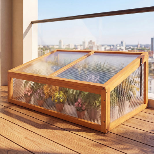 Wood Cold Frame Greenhouse Raised Planter Bed, Orange Greenhouses Orange at Gallery Canada