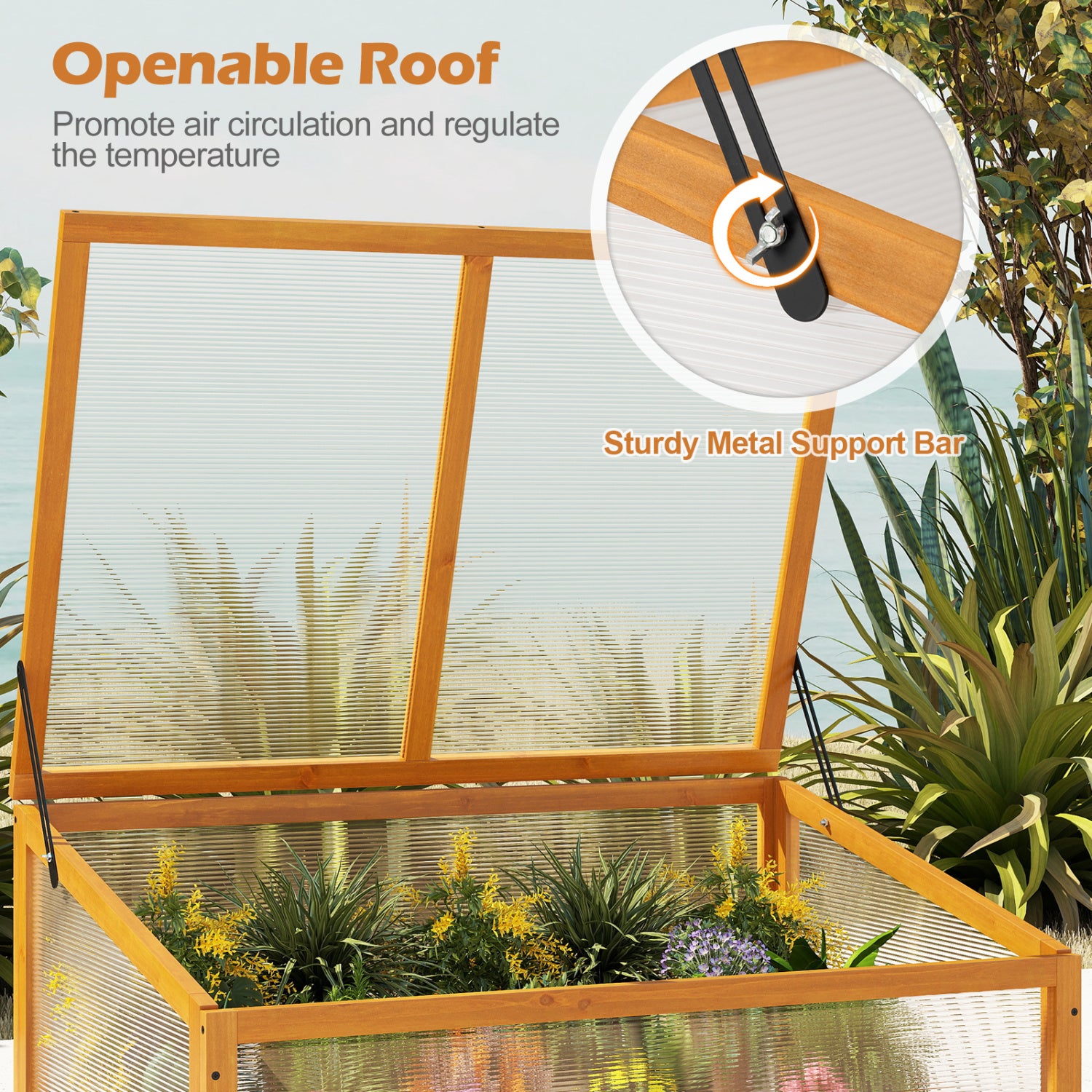 Wood Cold Frame Greenhouse Raised Planter Bed, Orange Greenhouses at Gallery Canada